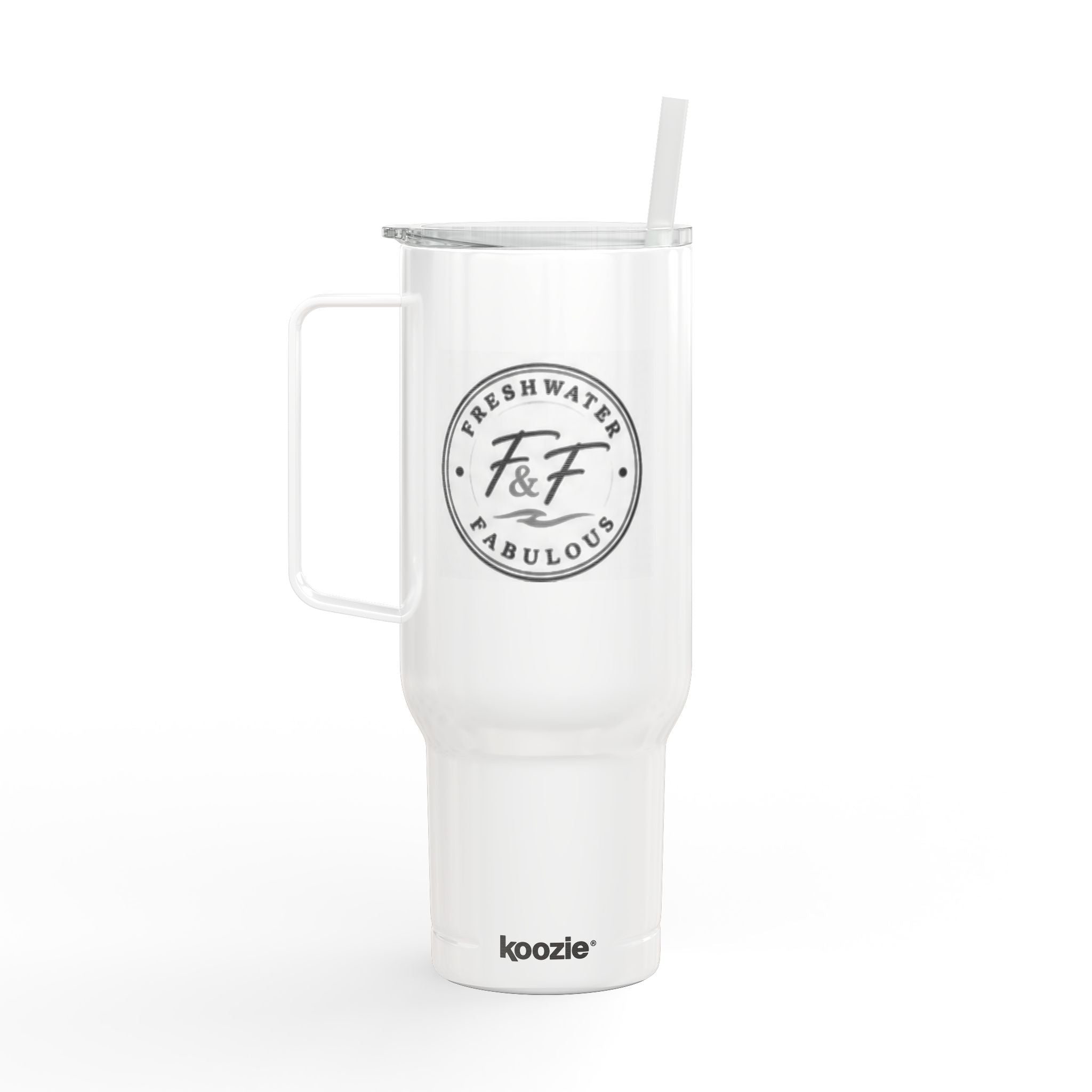 40oz Engraved Insulated Tumbler with Lid & Handle — "Freshwater & Fabulous" Travel Cup