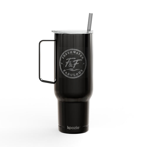 40oz Engraved Insulated Tumbler with Lid & Handle — "Freshwater & Fabulous" Travel Cup