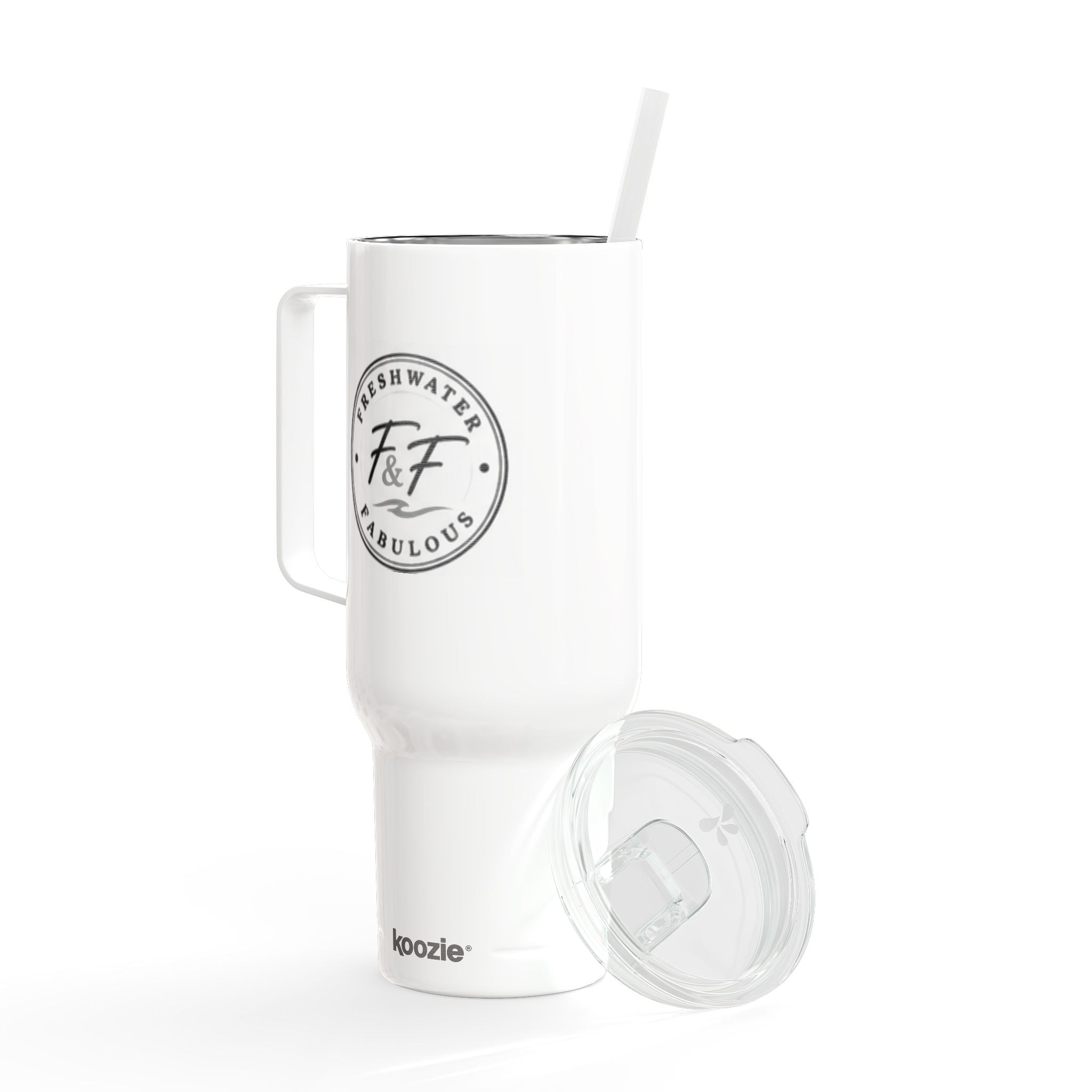 40oz Engraved Insulated Tumbler with Lid & Handle — "Freshwater & Fabulous" Travel Cup